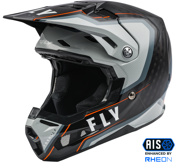 Fly Racing Formula Carbon Axon Helmet Black/Grey/Orange Md 73-4428M