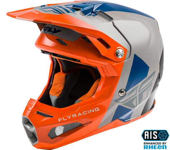Fly Racing Formula Origin Helmet Grey/Orange/Blue Lg 73-4408-7