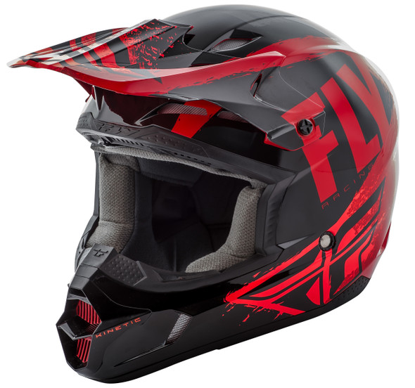 Fly Racing Kinetic Burnish Helmet Black/Red/Orange Ym 73-3392-2-Ym