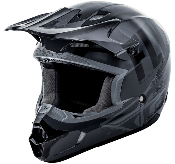 Fly Racing Kinetic Burnish Helmet Grey/Black Ym 73-3390-2-Ym