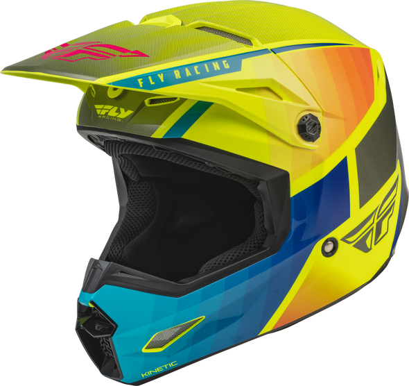 Fly Racing Kinetic Drift Helmet Blue/Hi-Vis/Charcoal Md 73-8642M