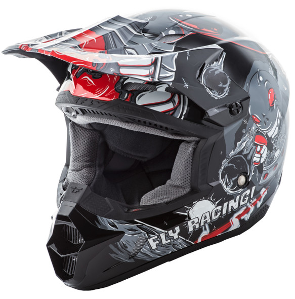 Fly Racing Kinetic Invazion Helmet Grey Ys 73-3451Ys