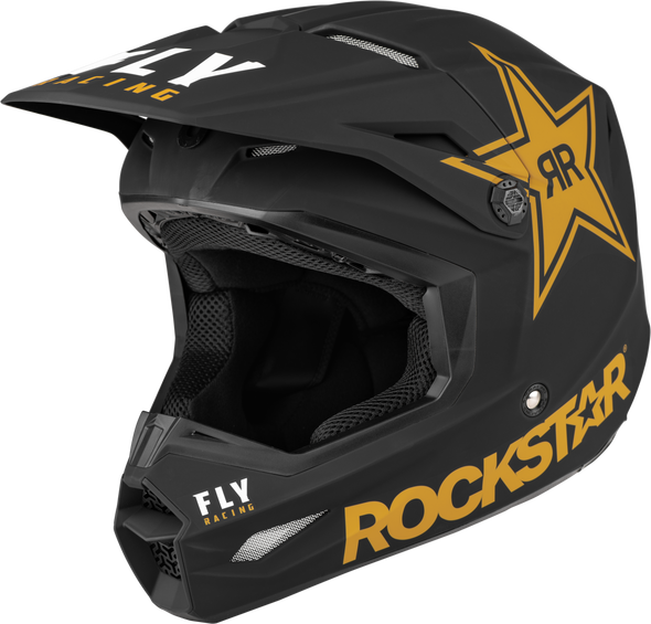 Fly Racing Kinetic Rockstar Helmet Matte Black/Gold Lg F73-3311L