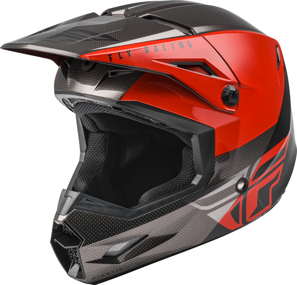 Fly Racing Kinetic Straight Edge Helmet Red/Black/Grey Sm 73-8635S