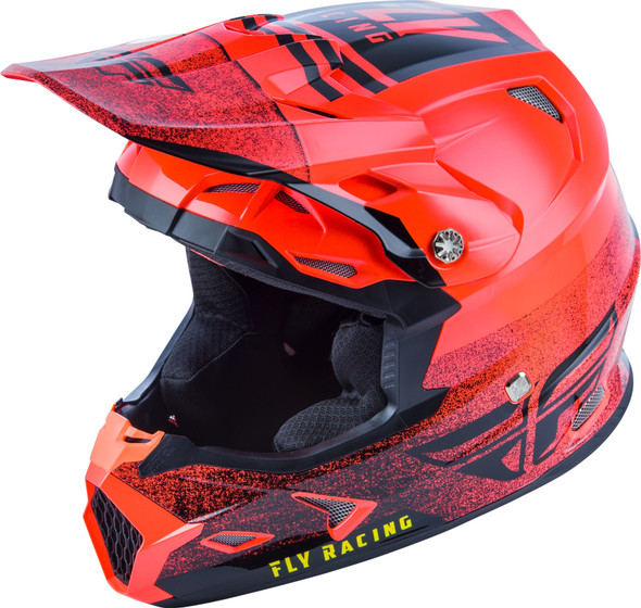 Fly Racing Toxin Embargo Helmet Neon Red/Black Sm 73-8538-5