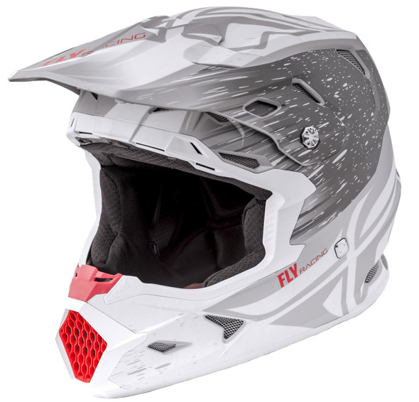 Fly Racing Toxin Resin Helmet Matte White/Grey Md 73-8520-6-M