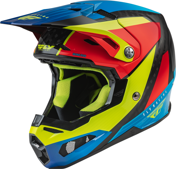 Fly Racing Youth Formula Crb Prime Helmet Hi-Vis/Blue/Red Yl 73-4433Yl