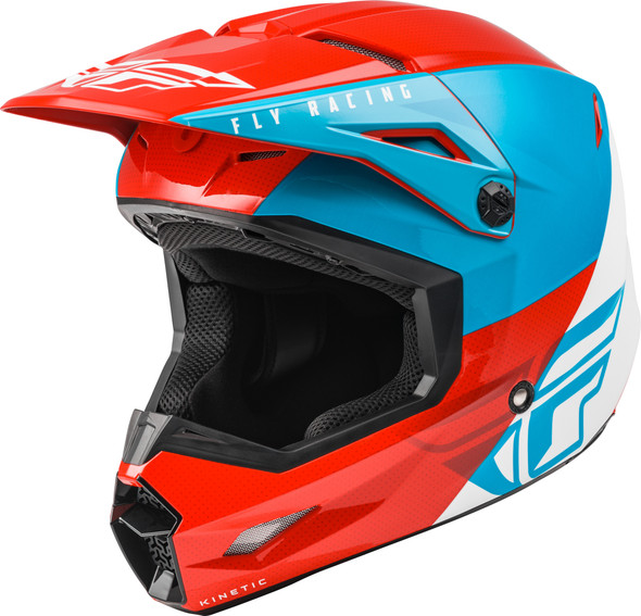 Fly Racing Youth Kinetic Straight Edge Helmet Red/White/Blue Ym 73-8632Ym