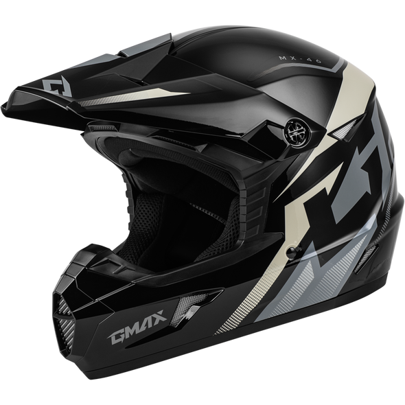 Gmax Mx-46 Compound Helmet Black/Grey/White Lg D3464456