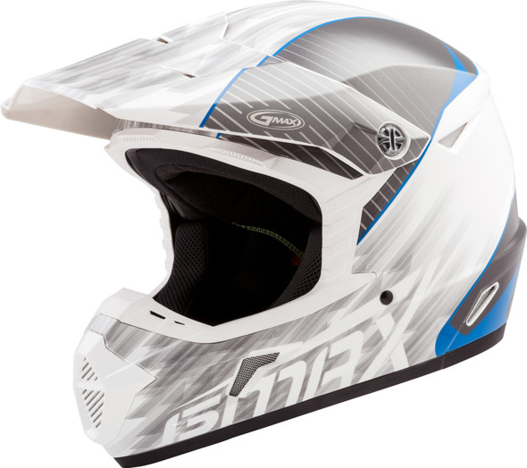 Gmax Mx-46 Off-Road Colfax Helmet White/Blue Lg G3462246