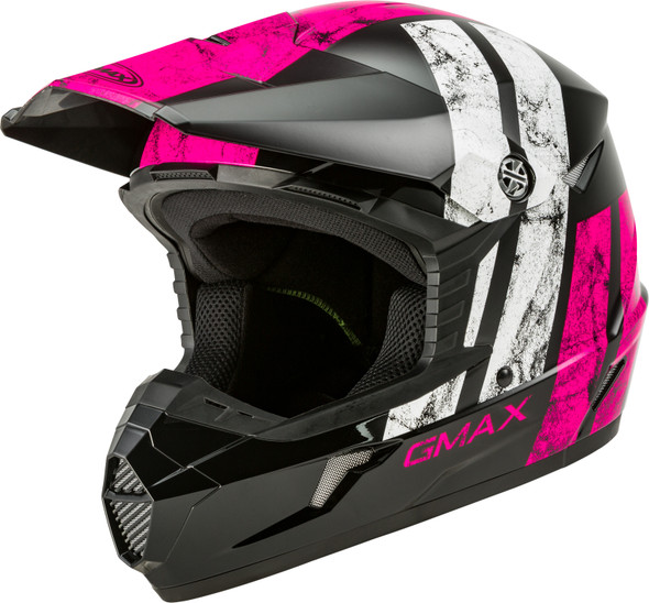 Gmax Youth Mx-46Y Off-Road Dominant Helmet Black/Pink/White Yl G3464402