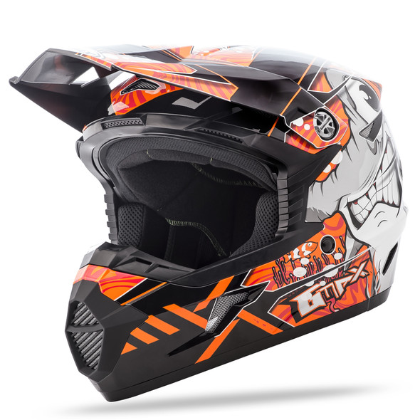 Gmax Youth Mx-46Y Off-Road Hooper Helmet Black/Orange Ys G3468250 Tc-6
