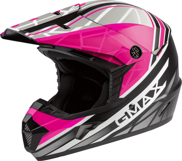 Gmax Youth Mx-46Y Off-Road Mega Helmet Matte Blk/Neon Pink Ys D3462340