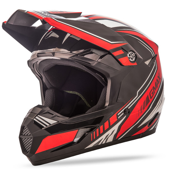 Gmax Youth Mx-46Y Off-Road Uncle Helmet Black/Red Yl G3467202 Tc-1