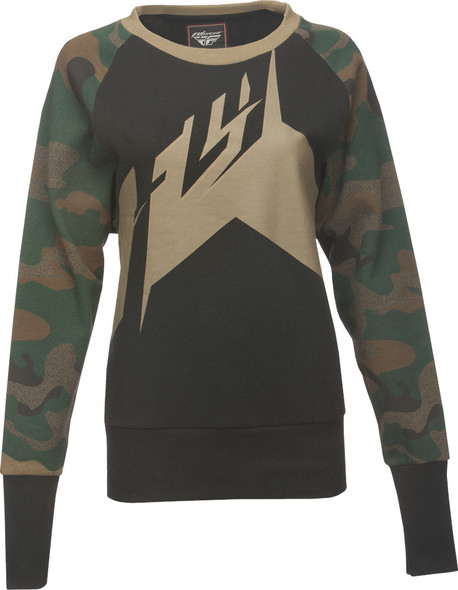 Fly Racing Crew Ladies Pullover Hoodie Camo M-L 358-01011