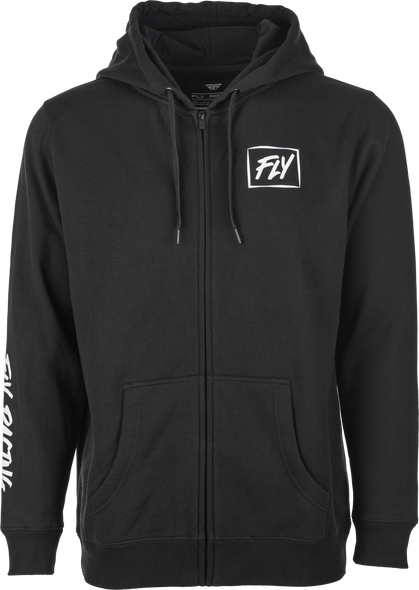 Fly Racing Fly Lite Zip Up Hoodie Black/White Sm 354-0170S