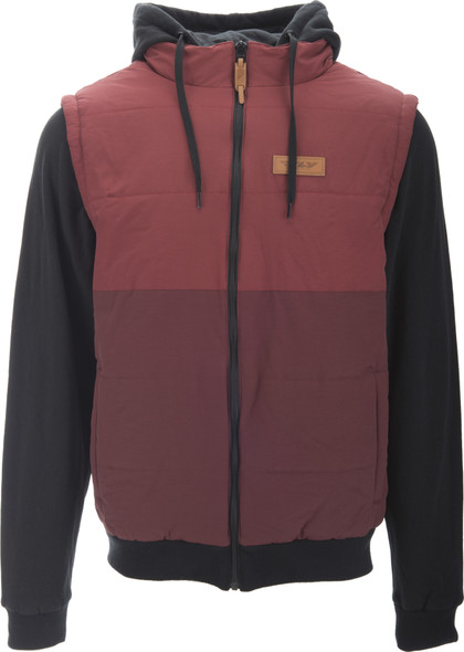 Fly Racing Fly Never Quilt Hoodie Burgundy/Black Lg 354-0209L