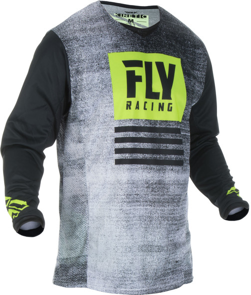 Fly Racing Kinetic Noiz Jersey Black/Hi-Vis Sm 372-520S