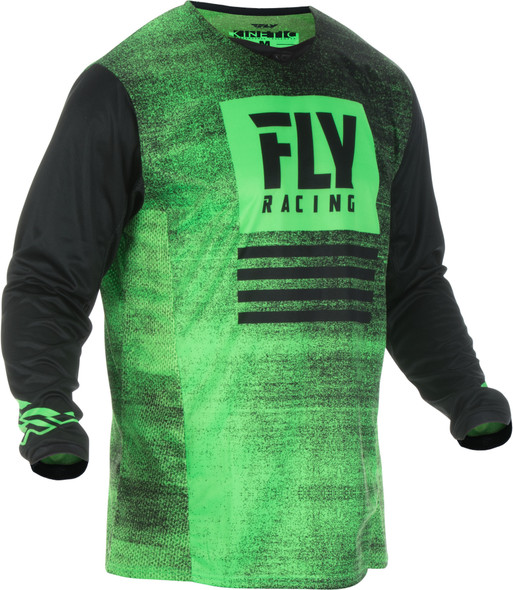 Fly Racing Kinetic Noiz Jersey Neon Green/Black Ym 372-525Ym