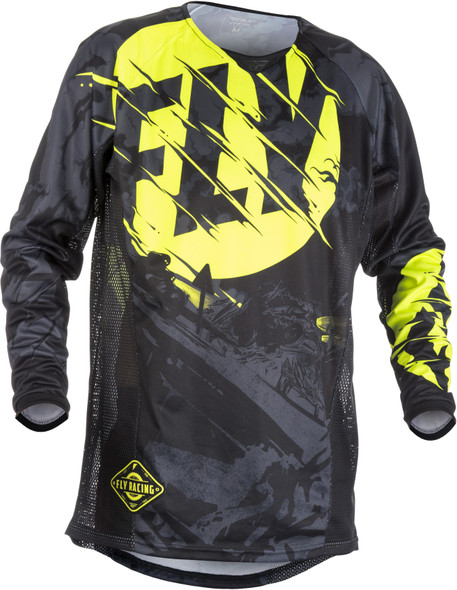 Fly Racing Kinetic Outlaw Jersey Black/Hi-Vis 2X 371-5202X