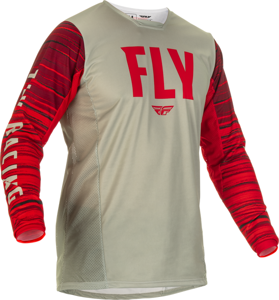 Fly Racing Kinetic Wave Jersey Light Grey/Red Xl 375-522X