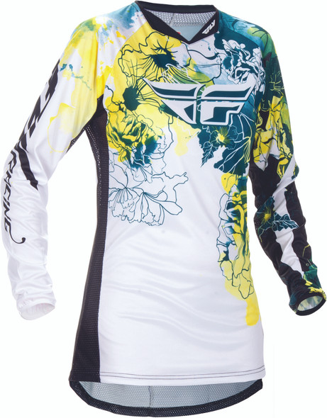 Fly Racing Kinetic Womens Jersey Dark Teal/Yellow Yl 370-628Yl