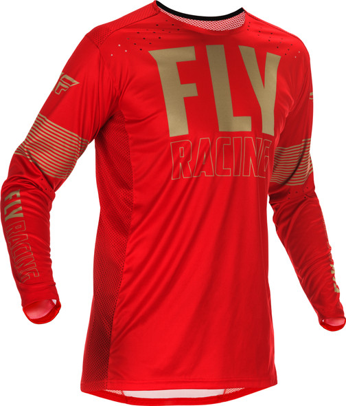 Fly Racing Lite Jersey Red/Khaki Lg 374-722L