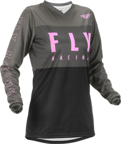 Fly Racing Women'S F-16 Jersey Grey/Black/Pink 2X 375-8212X