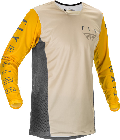 Fly Racing Youth Kinetic K121 Jersey Mustard/Stone/Grey Yx 374-423Yx
