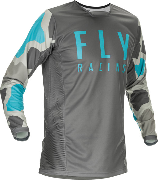 Fly Racing Youth Kinetic K221 Jersey Grey/Blue Ym 374-526Ym