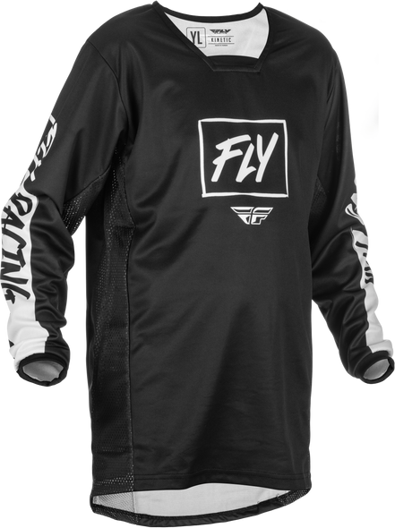 Fly Racing Youth Kinetic Rebel Jersey Black/White Yl 375-426Yl