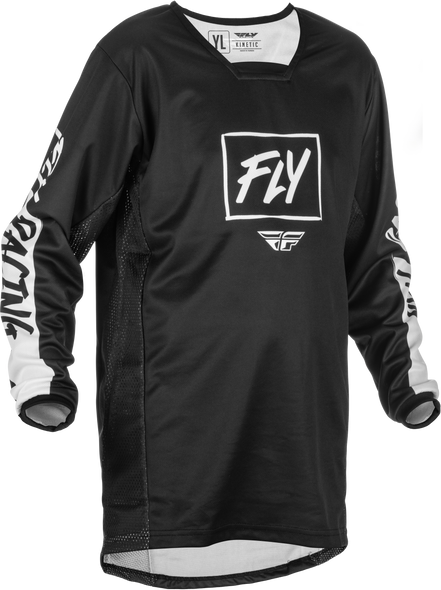 Fly Racing Youth Kinetic Rebel Jersey Black/White Ym 375-426Ym