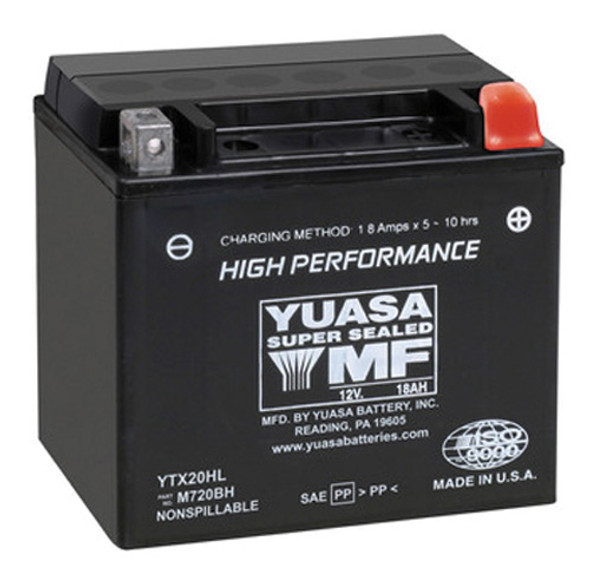 Yuasa Ytx20Hl Factory Activated Maintenance Free 12 Volt Batt Yuam720Bh