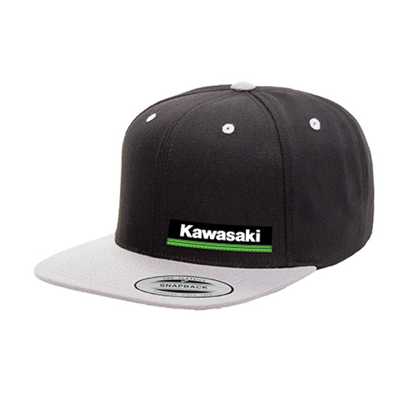 Factory Effex Kawasaki Wedge Snapback Hat / Black-Gray (Os) 23-86100