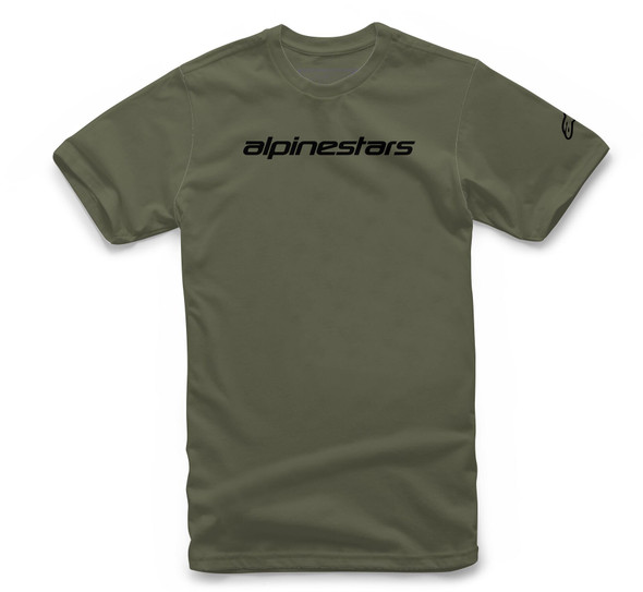 Alpinestars Linear Wordmark Tee Military Green/Black 2X 1212-72020-6910-Xxl