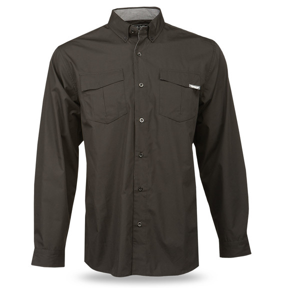 Fly Racing Button Up L/S Shirt Black 2X 352-61602X