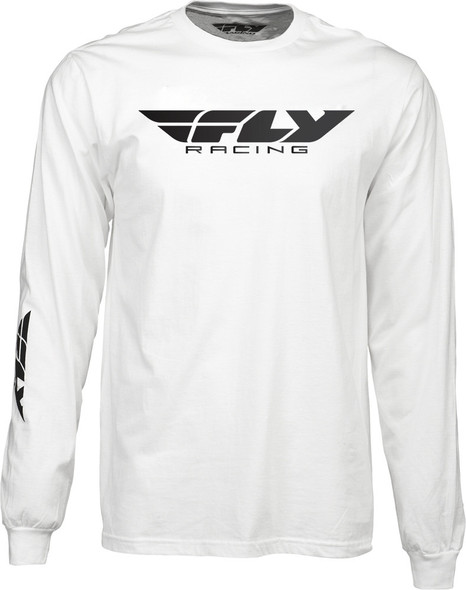 Fly Racing Fly Corporate Long Sleeve Tee White Lg 352-4144L