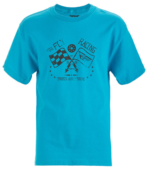 Fly Racing Fly Tried And True Tee Turquoise Yl 352-1108L