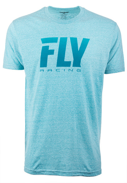 Fly Racing Logo Fade Tee Aqua Md 352-1011M
