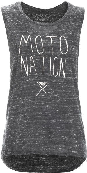 Fly Racing Moto Nation Women'S Muscle Tee Black/Marble Md 356-0400M