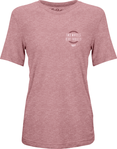 Fly Racing Women'S Fly Two Wheels Tee Mauve Heather Lg 356-0062L