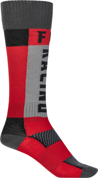 Fly Racing Mx Socks Thick Red/Grey Sm/Md 350-0550S