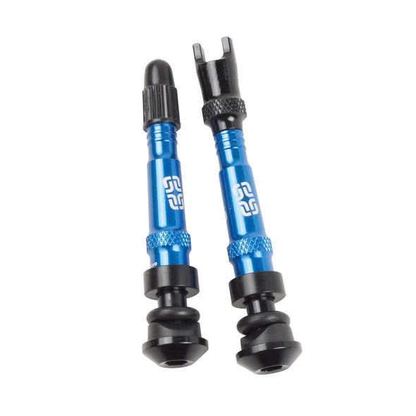 E13 Set 2 Alum Tubless Valves 27-37Mm Rim Depth Blue Tr1Una-117