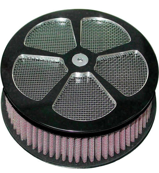 Harddrive Round Air Cleaner Hp 5-Spoke Black 5-7/8" 120308