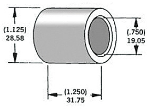 Harddrive Axle Spacer Zinc 40910-84A 3/4"X1.25" 339290