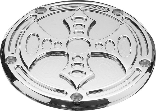 Prec. Billet Billet Derby Cover Bad Axe Chrome Bax-230-5H-Chr