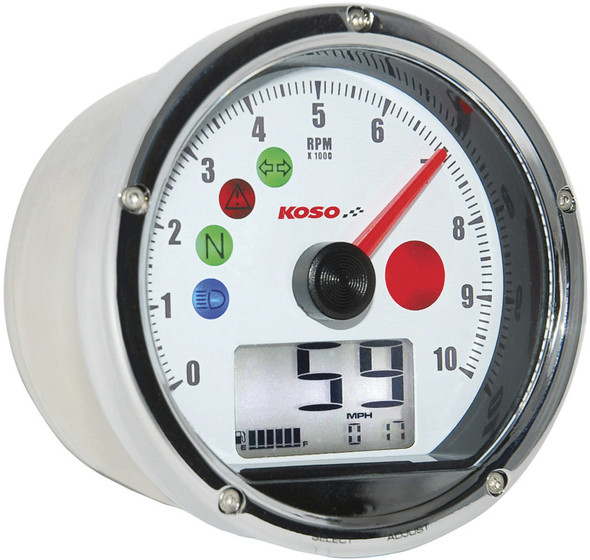 Koso Tnt-01 Multifunction Speedometer White Ba035W00-Hd