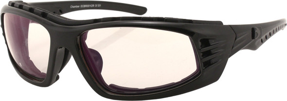 Bobster Chamber Sunglasses Gloss Black W/Clear Reflective Lens Ecbr001Cr