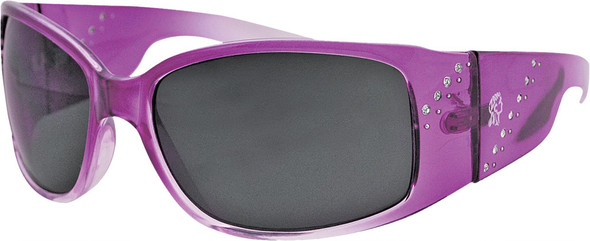 Zan Boise Sunglasses Crystal Purple Smoked Lens Ezbe03