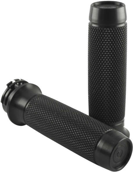 Brass Balls Knurled Moto Grips Black Tbw Bb08-259